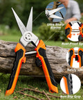 4 In 1 Garden Pruning Shears With Four Size Sharp High Carbon Martensitic Stainless Steel Blades Rustproof Wear Resistant
