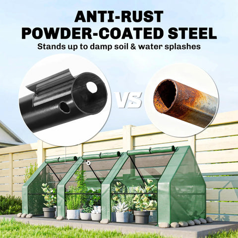 Portable Mini Greenhouse With Zippered Doors And Roll Up Windows, Durable PE Cover, Water Resistant And UV Protected For Outdoor Flowers And Vegetables, Easy Setup Plant Hot House For Your Backyard Garden