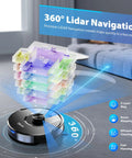 Beast Mode Vacuum And Mop Combo With 6000Pa Suction Auto Carpet Boost Smart LiDAR Navigation 150 Minute Runtime showcasing LiDAR mapping feature