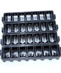 Pro Grade 7-Slot Bit Holder Set 4 Pack Black Plastic Storage Organizers for Drill Bits and Fasteners Heavy Duty Replacement Part Built Tough to Protect and Keep DEWALT Bits Neat and Ready
