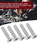 Top Shelf 304 Stainless Steel M4x16mm Flat Head Phillips Screws Set Of One Hundred Tough As Nails Rust Proof Fasteners for automotive assembly.