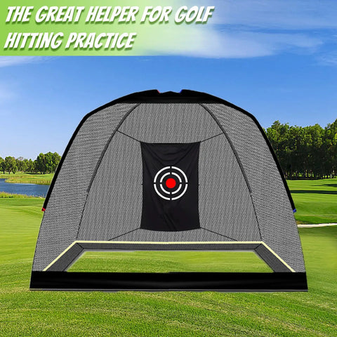 Golf Target Hitting Cloth For Backyard Practice, 5 By 4 Feet, Black, Portable And Foldable, Quick Setup For Indoor Or Outdoor Use