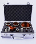 Diamond Hole Saw Kit For Porcelain Ceramic Concrete Granite Marble Tiles With 6 8 10 20 35 50 75 100 mm Holes in case