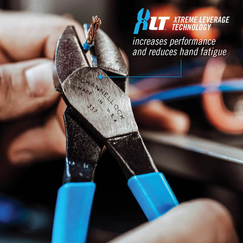 Diagonal Cutting Pliers 7 Inch Professional Side Cutters For Wire Cutting Made In USA with precision ground jaws cutting wire