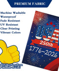 250 Anniversary USA Garden Flag Double Sided Waterproof 12x18 Inch Patriotic Yard Sign Commemorating 1776 2026 With HD Printing