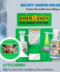 Portable Eyewash Station Kit With Two 16 Ounce Bottles Wall Mount Emergency Eyewash Kit With Mirror And Sign Personal Use No Liquid Included