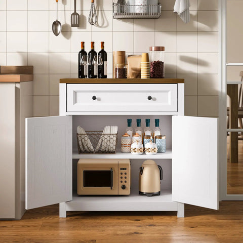 Farmhouse Kitchen Storage Cabinet With Adjustable Shelves And A Big Ol Drawer Barn Door Sideboard Buffet Freestanding 30W X 15.6D X 33.3H
