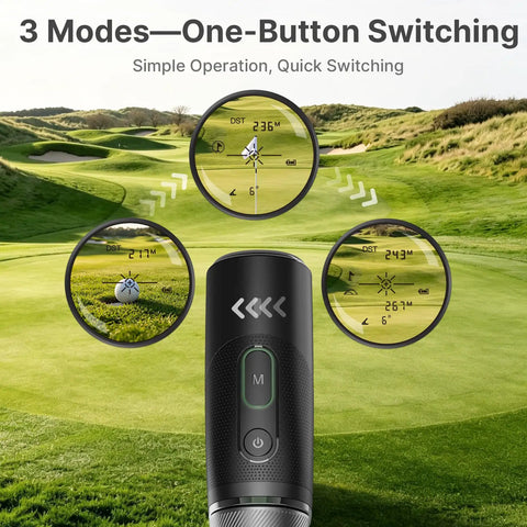 Golf Rangefinder With Slope Compensation And 1200 Yard Range, Compact Leather Exterior Device Packing 6X Magnification, Instant Flag Lock, Tournament Mode Button, Rechargeable Core Engineered For Dead Nuts Accuracy On Weekend Rounds
