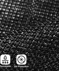Close-up texture of 5x50 Outdoor Fence Privacy Screen With Grommets Black Wind Block Fencing Cover for Patio Garden Yard Backyard UV Protected Virgin HDPE Delivers 85 Percent Shading Custom Size