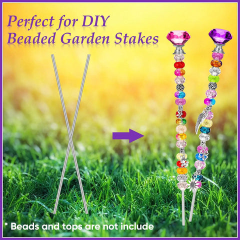 Beefy 4Mm Stainless Steel Threaded Rod Set With 4Mm Hex Nuts, 12 Inches Long, 12 Pieces For Beaded Garden Stakes And Diy Projects