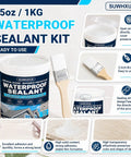 Straight Up Clear Waterproof Sealant And Invisible Leak Fix Coating For Concrete Walls Roofs Pipes Flexible Transparent Cover Indoors Outdoors Dead Simple Moisture Barrier in 35oz container with brush.