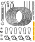 Sun Shade Sail Hardware Kit For Rectangle And Triangle Sails Easy Install Canopy Setup 304 Stainless Steel Outdoor Garden Patio Accessories Set Includes 6 Inch M6 Turnbuckles And 4 6 Inch Cables displayed