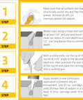 Diagram showing four steps to apply User-Friendly Self-Leveling Concrete Sealant For Expansion Joints with text instructions.