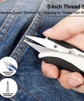 Heavy Duty Sewing Scissors Set All Purpose 8 Inch Fabric Scissors, 5 Inch Embroidery Snips, 4 Inch Detail Scissors, 5 Inch Thread Snips For Sewing Quilting Tailoring Dressmaking Craft Projects 5-inch thread snips cutting denim thread