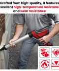 Heavy Duty Replacement Plunger Piston And Screw Kit For 10 Oz Caulking Gun, shown in use, featuring aluminum and heat-resistant materials.