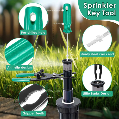 Sprinkler Head Tool Set for Rain Bird Irrigation Systems, Pull Up and Rotor Adjustment Tools showing features