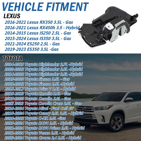 Front Left Driver Side Door Lock Latch Actuator Motor Replacement For Lexus And Toyota Models Including RX IS ES Highlander Sienna And Prius V DIY Friendly Install And Durable Build 69040-02440