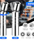 Magnetic Spark Plug Socket Set With Installation Tube And Ten Inch Extension Bar Three Eighths Inch Click Torque Wrench Spark Plug Gap Tool Magnetic Swivel Sockets With U Joint Twelve Piece showing 14mm and 16mm sizes