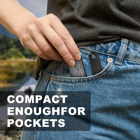 Person placing Hardcore Fire Starter Survival Kit With Magnesium Waterproof Matches And Ferro Rod Outdoor Firesteel Gear into jeans pocket