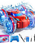 All Terrain Amphibious RC Vehicle With 4WD Waterproof Design For Land And Water Gesture Control, red stunt car splashing water