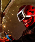 Auto Darkening Welding Helmet With True Color View Solar Powered Skull Design for MMA MIG TIG and Plasma, welding in progress