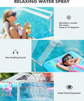 Relaxing water spray with Adjustable Dual Spray Pool Fountain for Above Ground and In Ground Pools in backyard setting.