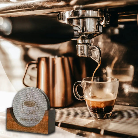 Two Pack 53.5mm Espresso Puck Screen With Stand Reusable Coffee Filter For 54mm Portafilter 316 Stainless Steel 150 Micron