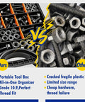 454 Piece Metric Flange Bolt Assortment Kit Grade Ten Nine M6 M8 M10 M12 Hex Bolts Nuts Washers Black Zinc Plating Heavy Duty Automotive And Farm Equipment Hardware Set in organizer vs loose bolts