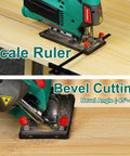 Jig Saw With 800W Pure Copper Motor 6 Speed Settings From 800 To 3000 SPM 4 Orbital Settings Bevel Up To 45 Degrees Laser Guide