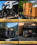 1 Inch By 10 Feet Heavy Duty Retractable Ratchet Straps 4 Pack 1800 Lb Break Strength securing motorcycle, furniture, and cargo.