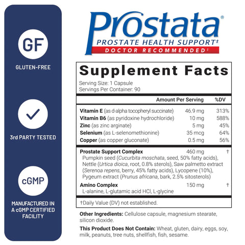 Clinically Proven Prostate Support for Men With Urinary Tract and Bladder Comfort, 90 Capsules Supplement Facts