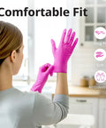 Top Tier Disposable Nitrile Gloves In Bright Fuchsia, Powder Free Latex Free, 3 Mil Flexible Grip For Kitchen Cleaning And Beauty Tasks, 100 Count Lowkey Essential Pick, snug fit and soft design.