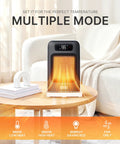 Cozy Up Quick Heat Space Heater With Dual 1500 And 900W Power on wooden table in living room