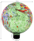 Green Artistic Glass Gazing Ball Globe Set Of Two, 10 Inch Garden Decor Orb, Colorful Reflective Accent for Yard or Porch