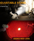 Rechargeable Spotlight And COB Flood Light Combo With 2,200,000 Lumen LED, IP67 Waterproof shown with adjustable stand