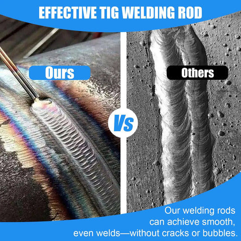 Comparison of welds with ER308L Stainless Steel TIG Welding Rod One Sixteenth By Sixteen Inch Filler Rod on left side