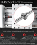 Boss Level Xc150 Cnc Linear Stage Motion Actuator Featuring 400Mm Zero Flex Track with SFU-1605 ball screw detail.
