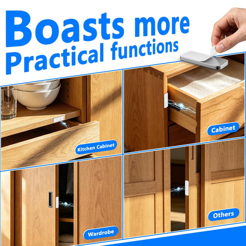 Ultra Slim Invisible Cabinet Door Magnets With High Adhesion No Drilling Required Strong Magnetic Catch for various cabinets.