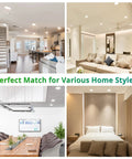 Six Pack LED Recessed Ceiling Lights With Junction Box Ultra Thin Square Downlights in various home settings