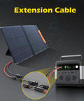 Image of a 3 Ft 10 AWG Solar Extension Cable With Male And Female Connectors Waterproof Outdoor Solar Panel Cable Kit In Red And Black For Extending Your Solar System, Heavy Duty PE Jacket, Easy Plug And Play connecting to solar panel and power system.