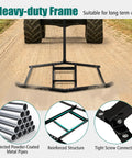 66 Inch Wide Tow Behind Driveway Drag Harrow With Reinforced Bars for ATV UTV Garden Tractors on dirt road, showing frame details