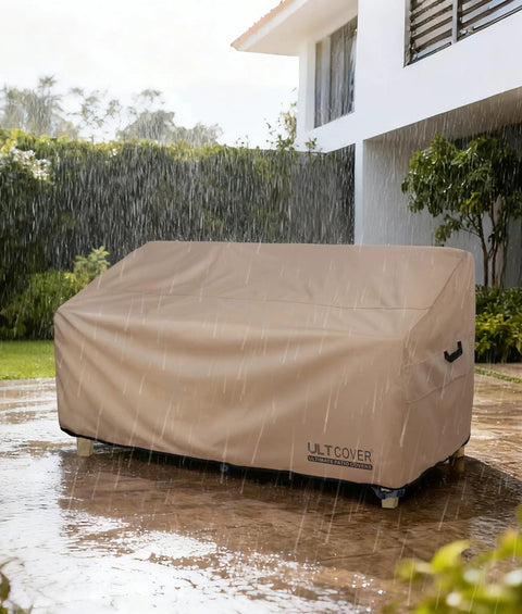 Waterproof Patio Sofa Cover For 60W X 35D X 35H Inch 2-Seater Loveseat Outdoor Furniture in rain