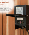 Outdoor 200 Watt Transformer With Photo Cell And Timer For Ponds And Fountains on wooden wall