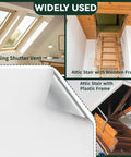 Heavy Duty Three Layer Aluminum Foam Insulation Cover For Attic Stairs And Ceiling Vents Blocks Cold Drafts Keeps Your Place Comfy Fits Up To 39 By 55 Inches at an attic stair and ceiling vent.