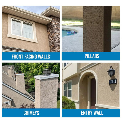 SP7004 Stucco Sealer Clear Natural Finish Deep Penetrating Water Based Silane Siloxane Sealant For Unpainted Stucco on walls, pillars, and chimneys