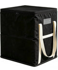 Extra Large Black Storage Bins With Heavy Duty Zipper, Foldable Fabric Bags For Clothes Blankets Comforters Pillows And Toys, spacious 210L bin with double handles.