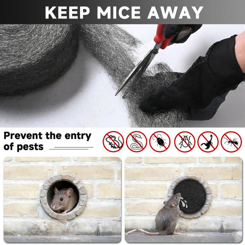 Cutting Extra Fine Steel Wool Mice Control 65Ft 0000 Barrier Filler Keeps Mice Out Of Holes And Gaps for pest prevention