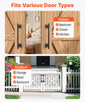 Rustic Barn Door Handle 12.6 Inch Built Tough for All Weather Gates, shown on wooden barn doors and white outdoor gate.