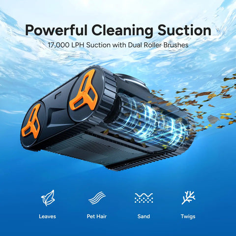 Robotic Pool Cleaner With 210 Minute Runtime Smart 3D Navigation Inverter Energy Saving Tech Cleans Floor Walls And Waterline