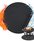47 Inch Three Layer Fireproof Mat For Outdoor Fire Pit And Grill Round Deck Protector With Heat Resistant Silicone